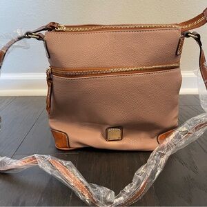 Elegant Tan Leather Shoulder Bag Unbranded